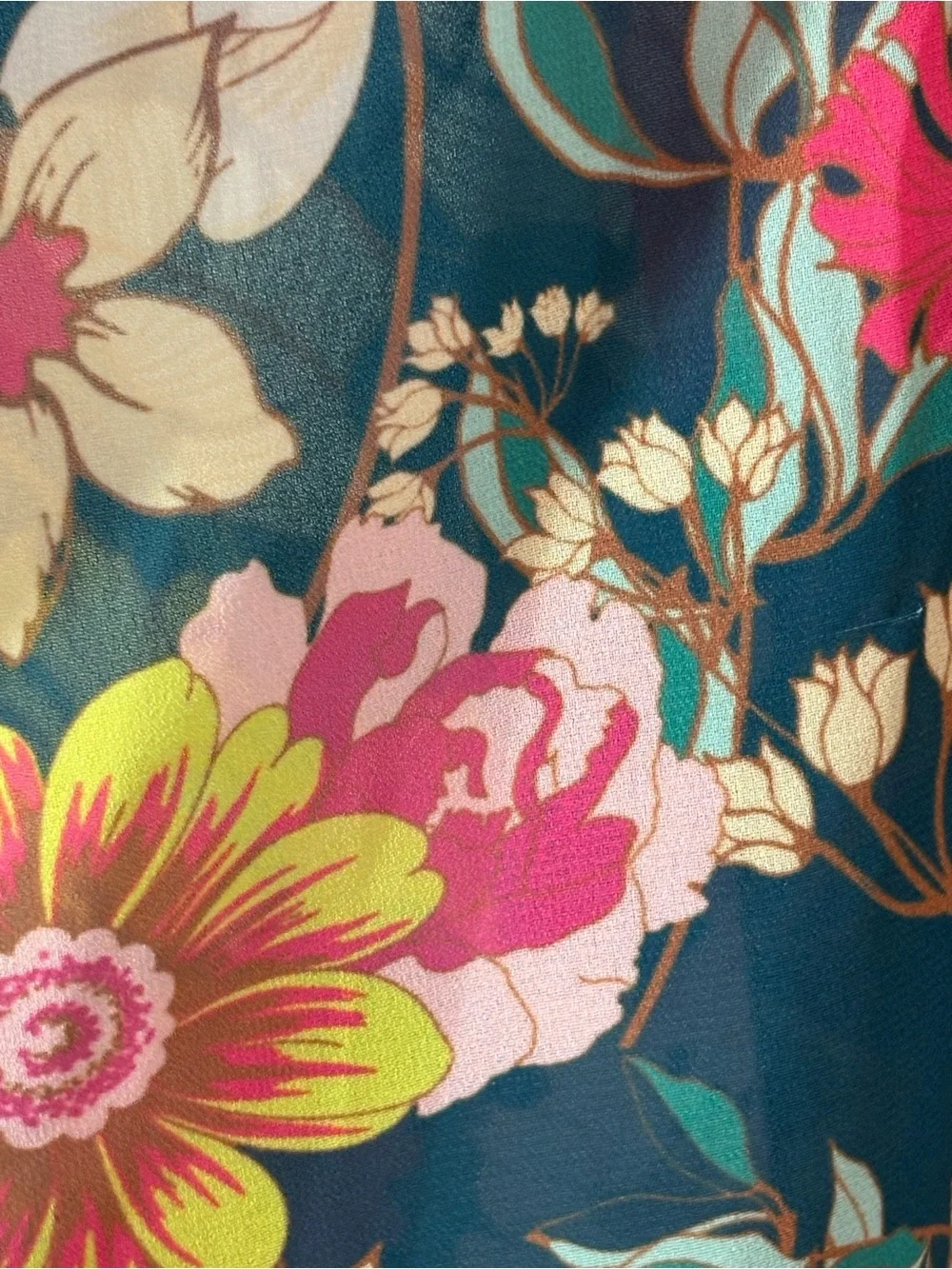 Umgee USA women's 1XL kimono green teal pink floral ruffle short sleeve shawl - Picture 6 of 10